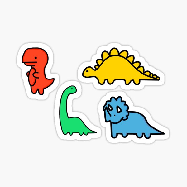Aperçu de l'œuvre Pack Dino de couleur primaire créée et vendue par jessicaleah15.