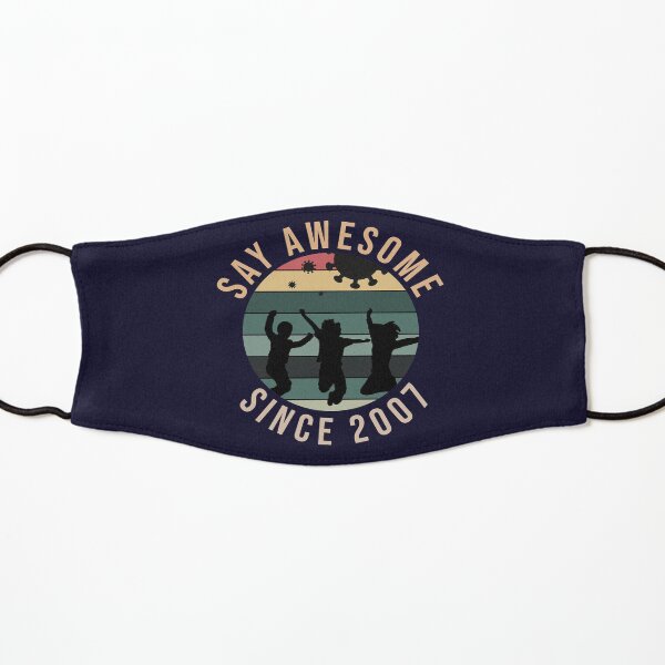 13th Birthday Gift Say Awesome Since 2007 Funny quarantine Kids Mask
