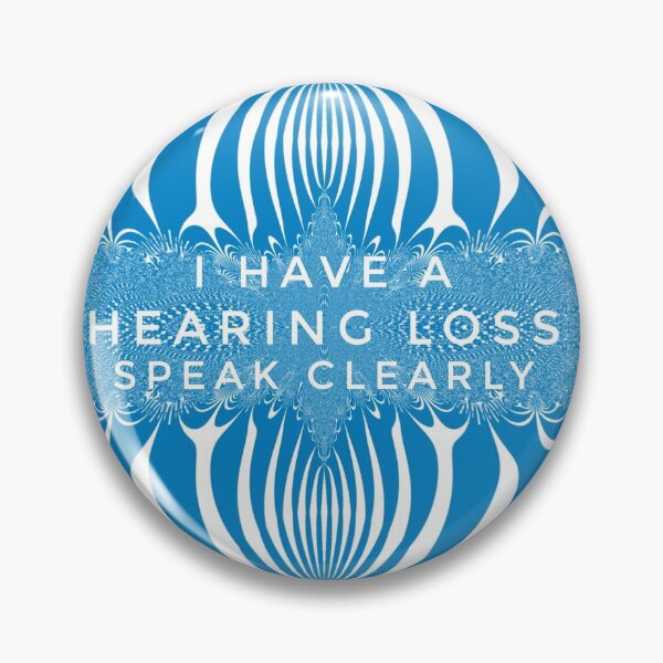 Item preview, Blue and White Hearing Loss Speak Clearly  Disability Visibility Reusable Face Mask  designed and sold by Jenny Meehan Art Prints and Patterns  .