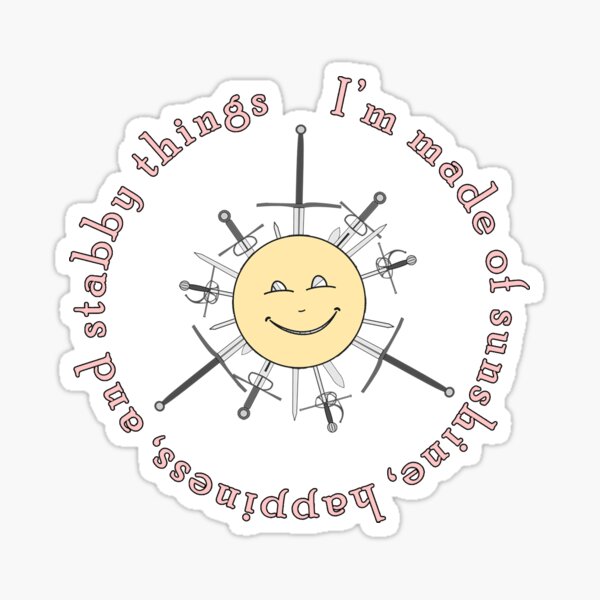 Shiny stabby happiness Sticker
