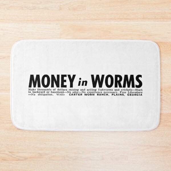 Item preview, MONEY IN WORMS designed and sold by ThrowbackAds.