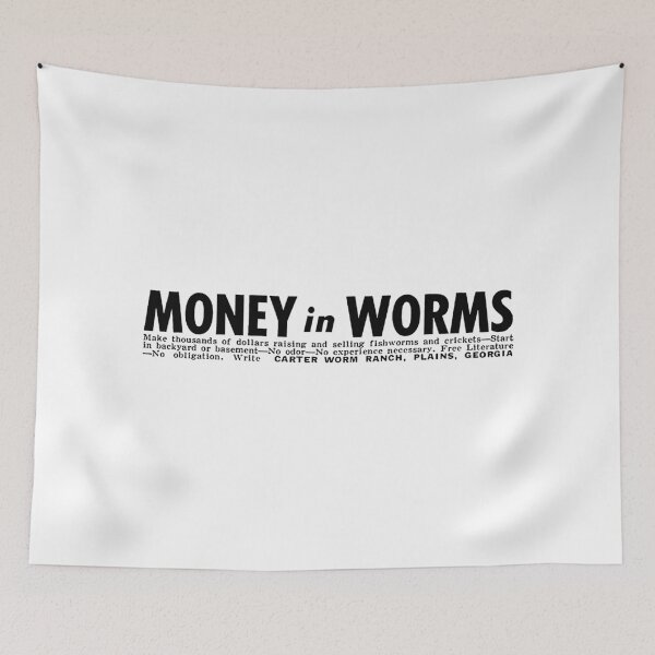 Item preview, MONEY IN WORMS designed and sold by ThrowbackAds.