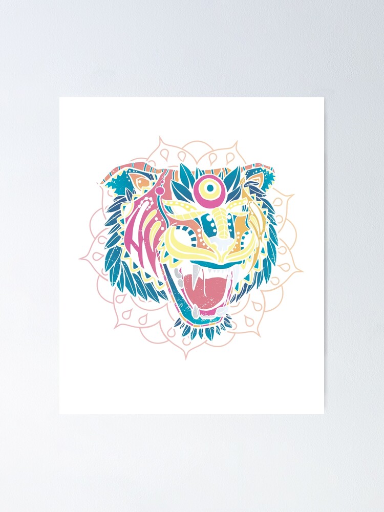 Thumbnail 1 of 3, Poster, Colorful tiger designed and sold by Jannisdesign.