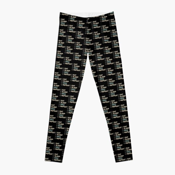 Eat Sleep BBQ Repeat - Funny Retro Barbeque Lover Gift Leggings