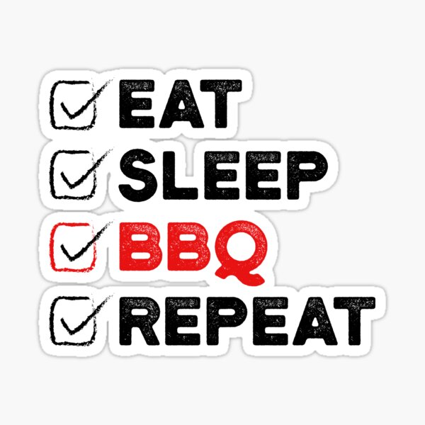 Eat Sleep BBQ Repeat - Funny Retro Barbeque Lover Gift Sticker