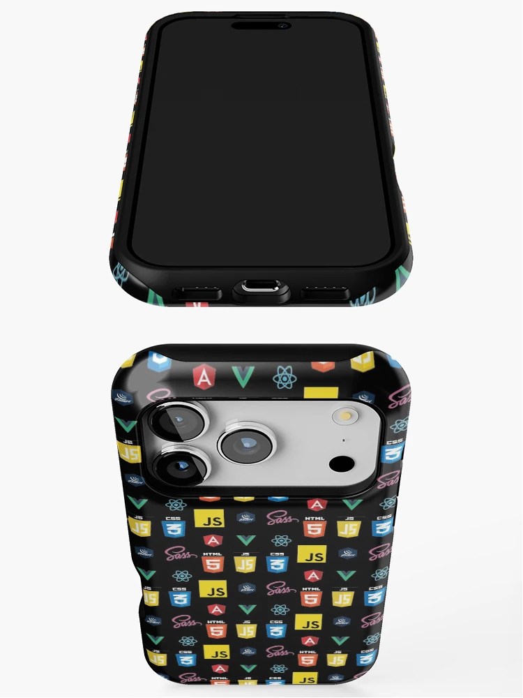 Thumbnail 3 of 4, iPhone Case, Black Frontend Developer Programming Language Design designed and sold by codingpotato.