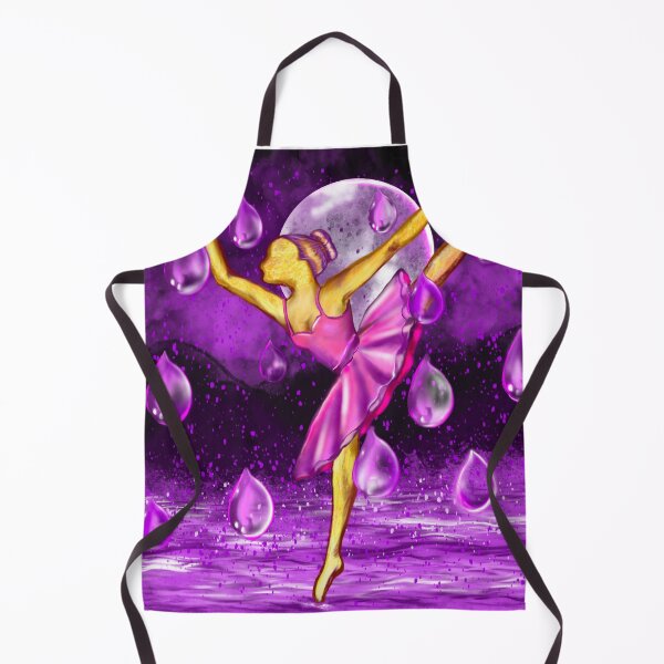 Item preview, Ballerina dancing by the Full moon in the purple rain, midnight landscape with raindrops falling into Water designed and sold by Artonmytee.