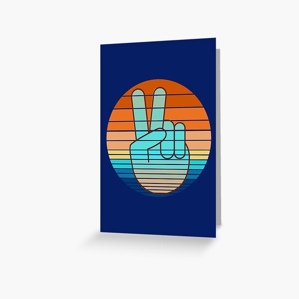 Peace Sign Vintage Sunset Greeting Card