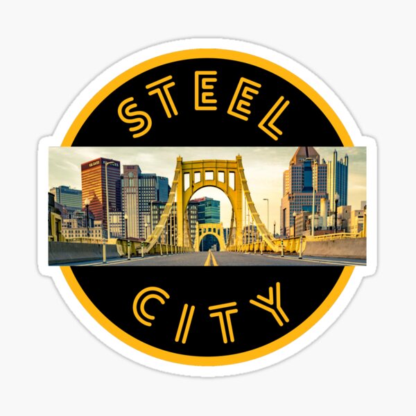 "Pittsburgh Steel City Retro Bridge Skyline Photography Shirts Stickers
