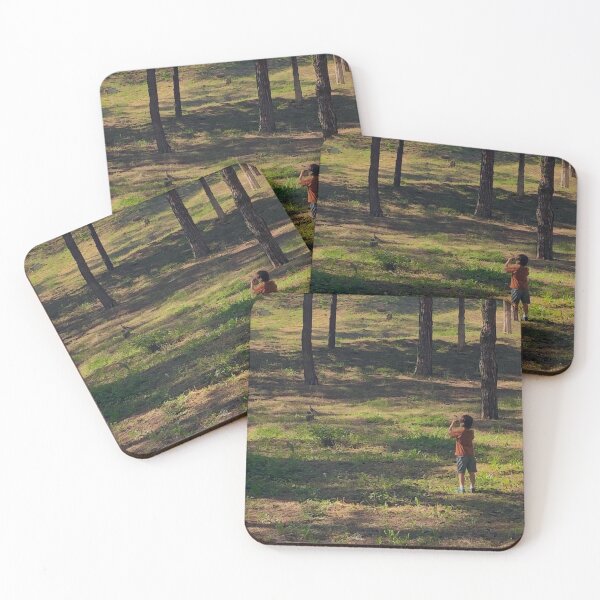Item preview, picture of a boy in the woods, birdwatching the jay  designed and sold by conceptDVS.