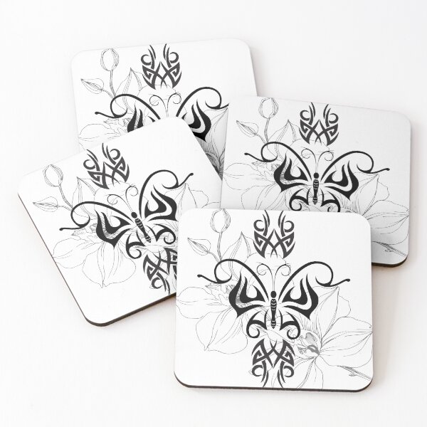 Item preview, Butterfly Flower Black designed and sold by kyds.