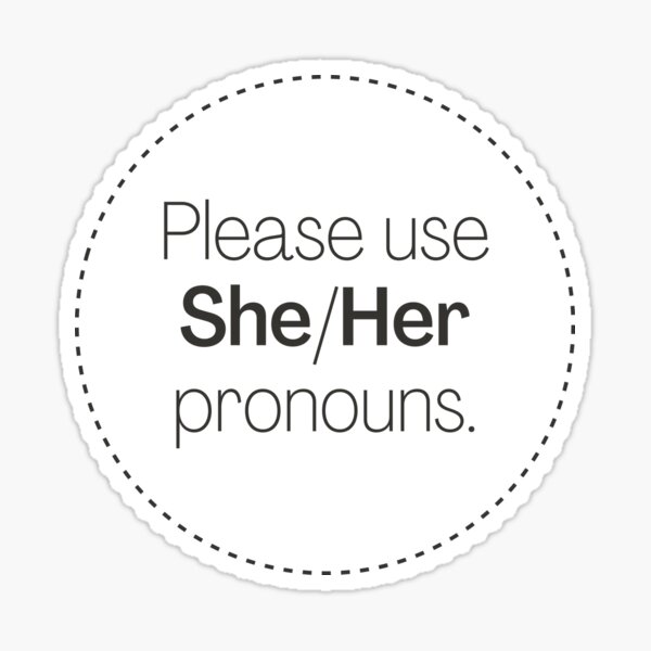 Please Use Sheher Pronouns Preferred Gender Pronouns Sticker By Heyitsclara Redbubble 3023