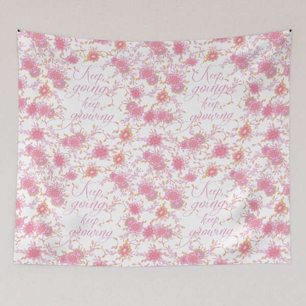 Item preview, Keep Going keep growing - Pink Floral Palette designed and sold by Squarebird.