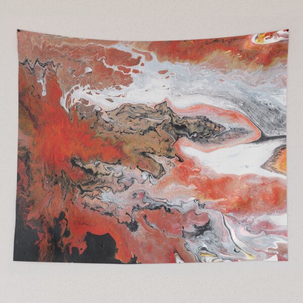 Item preview, Red Pastel Marble Effect Fluid Art designed and sold by xalexiart.