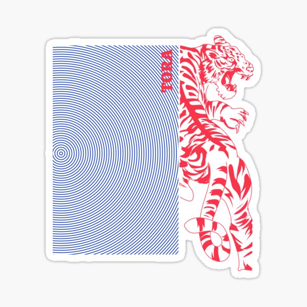 Vista previa del artículo con la obra «Gráfico japonés tigre», diseñado y vendido por SobaWaveStudio.