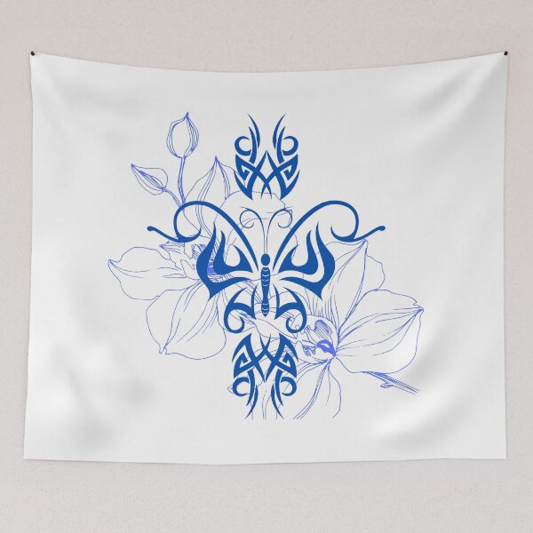 Item preview, Butterfly Flower Blue designed and sold by kyds.