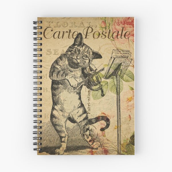 Item preview, The Cat Had A Fiddle Vintage Postcard Carte Postale Shabby Chic Seasons designed and sold by WizardsWorld.