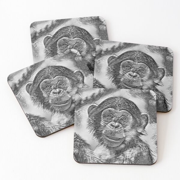 Item preview, AnimalArtBW Chimpanzee 002 designed and sold by JAMFoto.