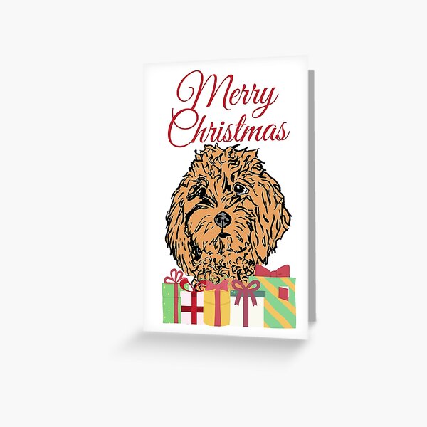 Merry Christmas, goldendoodle Greeting Card