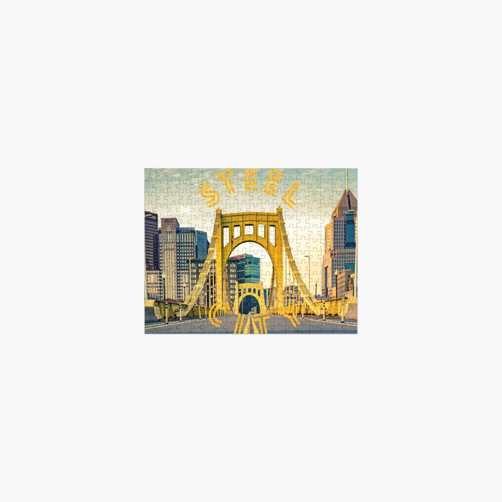 Pittsburgh City Skyline Bridge Photograph Shirts Stickers Jigsaw Puzzle