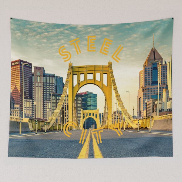 Item preview, Pittsburgh City Skyline Bridge Photograph Shirts Stickers designed and sold by Pittsburgh 412 Steel City Yinzers.