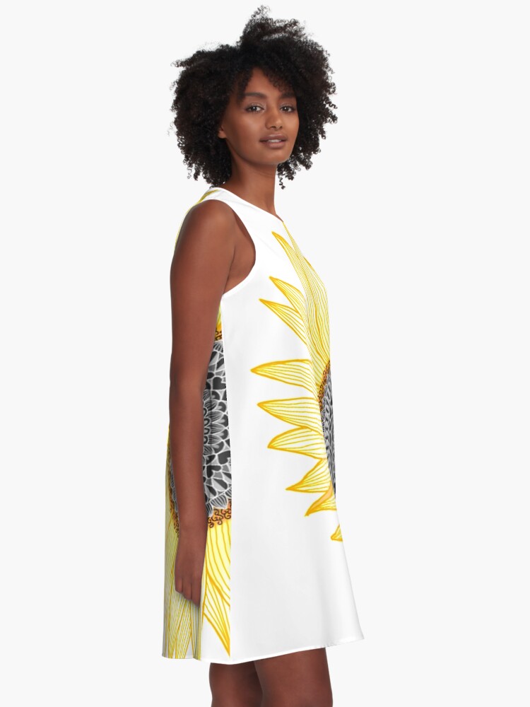 Alternate view of Golden Mandala Sunflower A-Line Dress