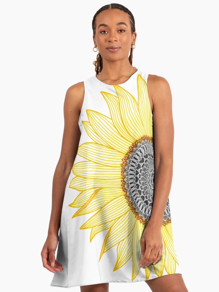 flowy sunflower dress Sunflower Organza Dress– Teuta Matoshi main image 1