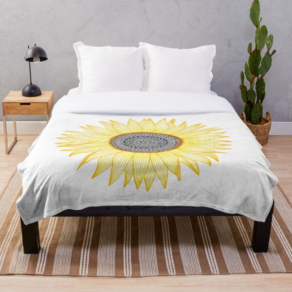 Goldene Mandala Sonnenblume Fleecedecke