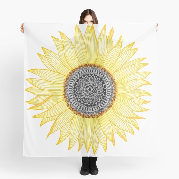 Golden Mandala Sunflower Scarf