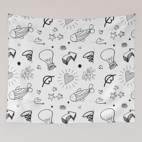 Item preview, Oodles of Doodles Pattern (White) designed and sold by Inktopia-Art.