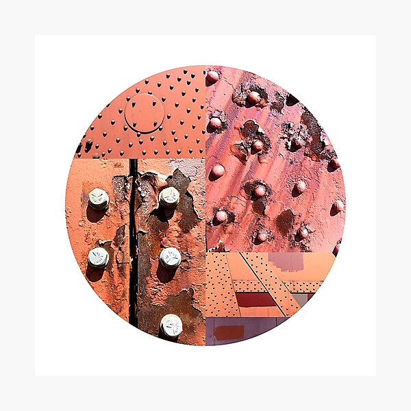 Rusty Circle (White Background) Photographic Print