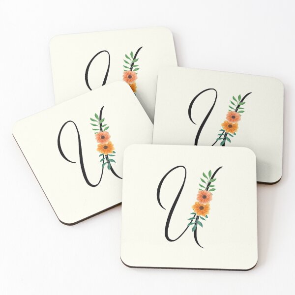 Item preview, U Floral Monogram with Anemones | Letter U designed and sold by louellawanders.