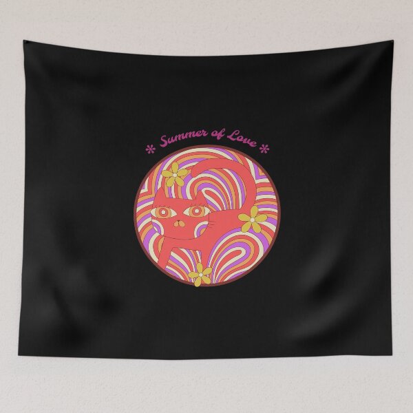 Item preview, Summer Of Love Psychedelic Cat designed and sold by up4tee.