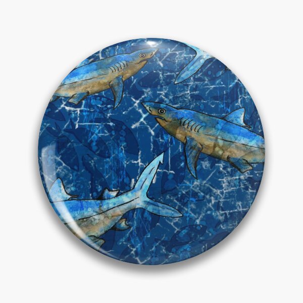Item preview, Blue Mako Shark Pattern designed and sold by Michelebuttons.