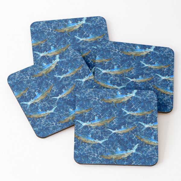 Item preview, Blue Mako Shark Pattern designed and sold by Michelebuttons.