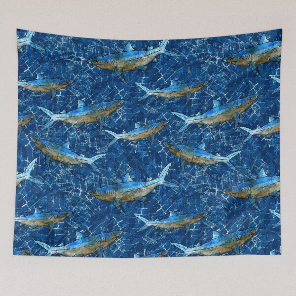 Item preview, Blue Mako Shark Pattern designed and sold by Michelebuttons.