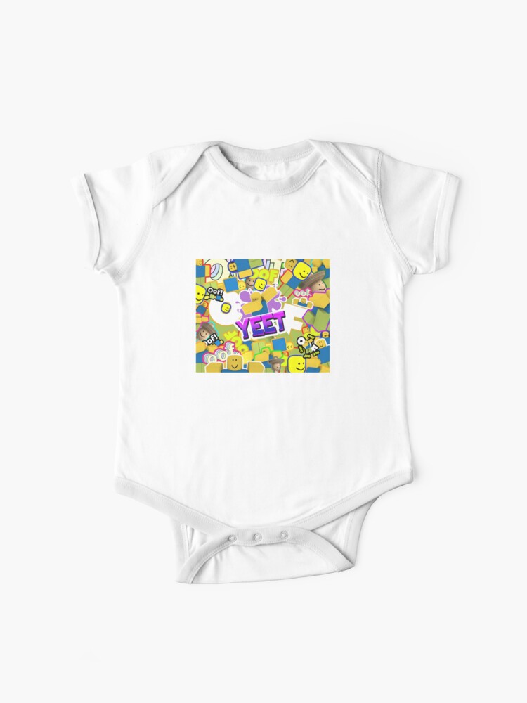 Roblox Yeet Oof Dab Noobs Pattern Roblox Baby One Piece By Elkevandecastee Redbubble - roblox pug 3 youtube