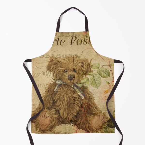 Item preview, Teddy Bear Vintage Postcard Carte Postale Floral Shabby Chic Seasons designed and sold by WizardsWorld.