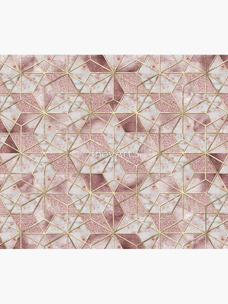 Modern rose gold geometric star flower pattern by InovArtS