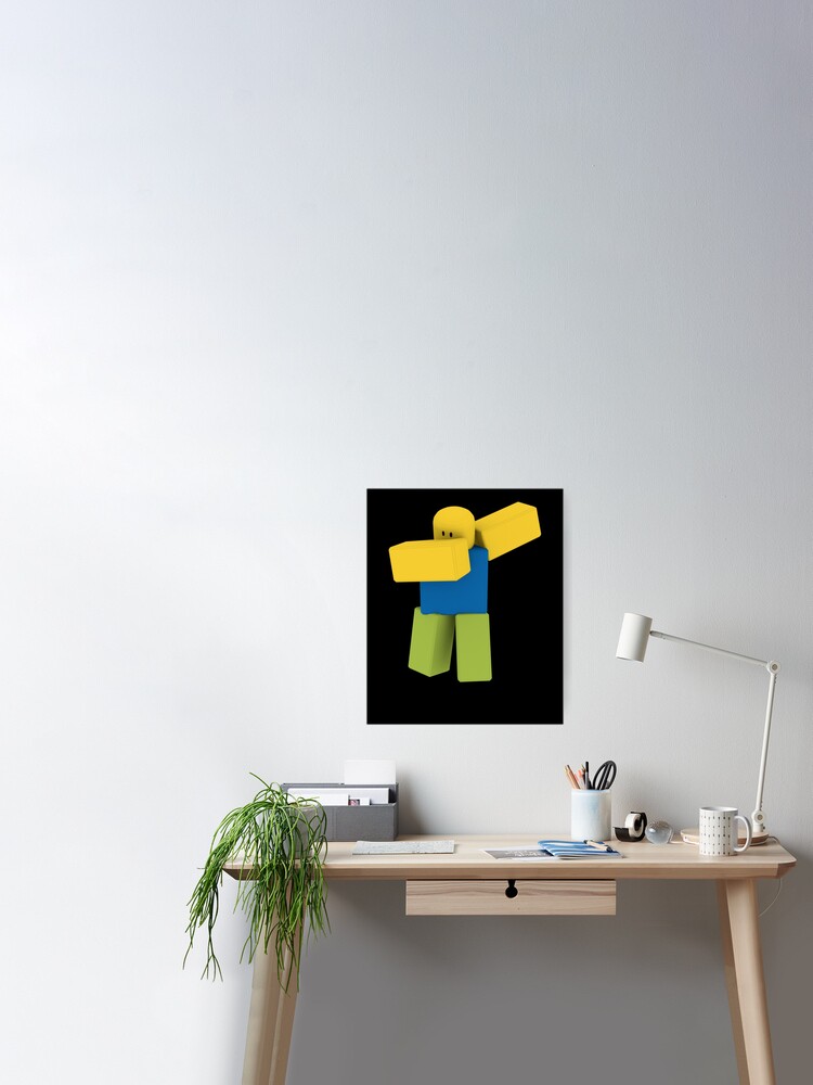 Dabbing Roblox Noob Dab Roblox Poster By Elkevandecastee Redbubble - noob dab real life roblox