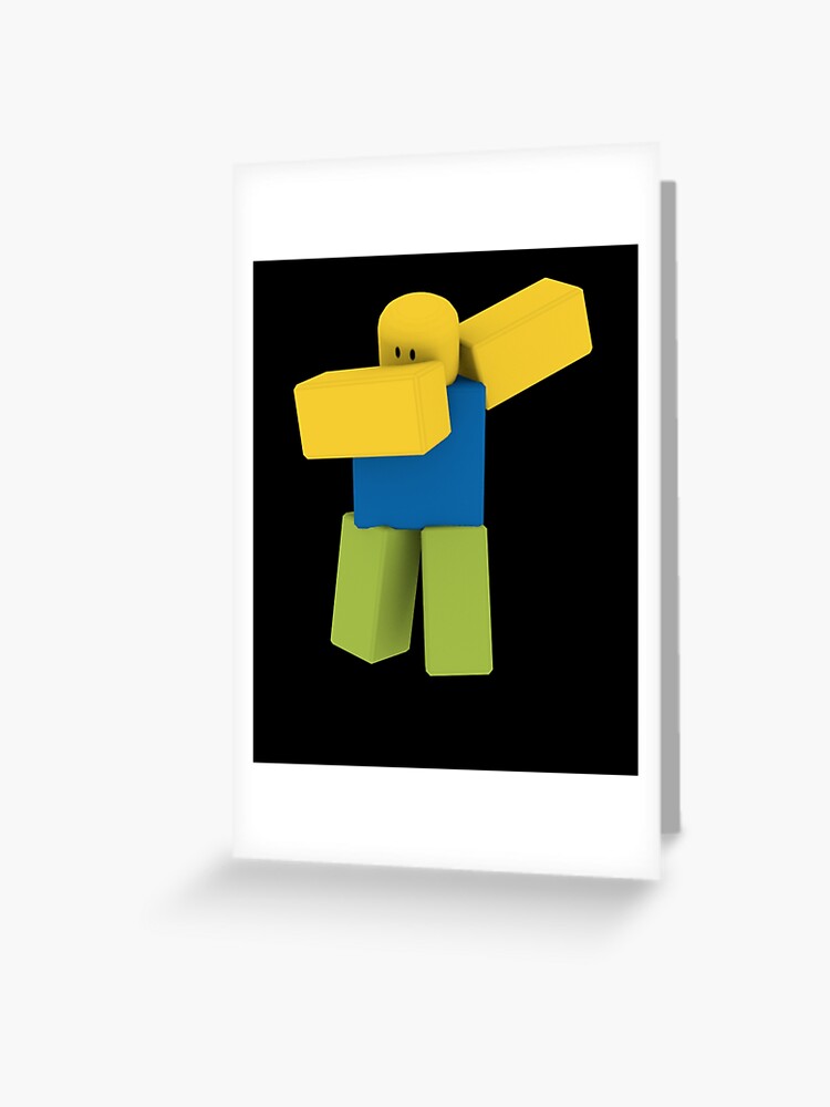 Dabbing Roblox Noob Dab Roblox Greeting Card By Elkevandecastee Redbubble - black belt roblox