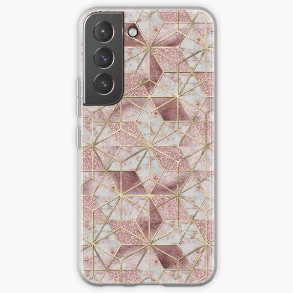 Modern rose gold geometric star flower pattern  Samsung Galaxy Soft Case