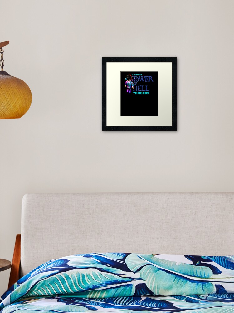 Tower Of Hell Roblox Framed Art Print By Elkevandecastee Redbubble - roblox quarantine noob 2020 roblox art print by elkevandecastee redbubble