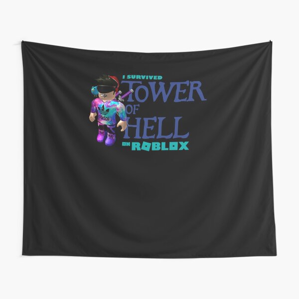 Tower Of Hell Roblox Tapestry By Elkevandecastee Redbubble - roblox tower of hell meme