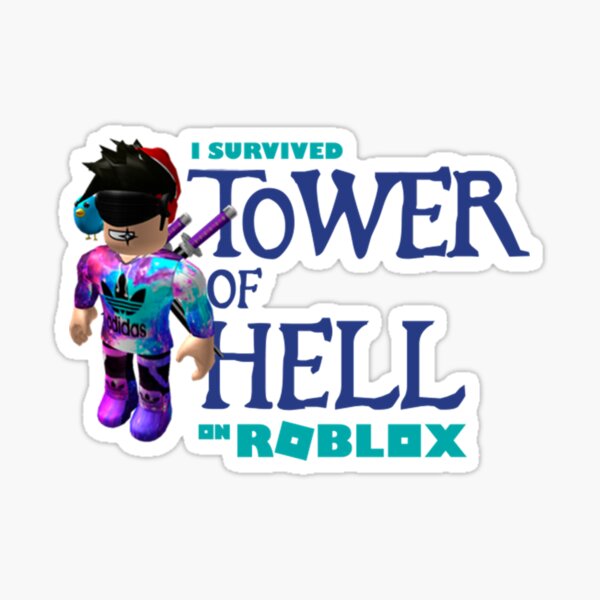 Tower Of Hell Roblox Sticker By Elkevandecastee Redbubble - roblox tower of hell memes