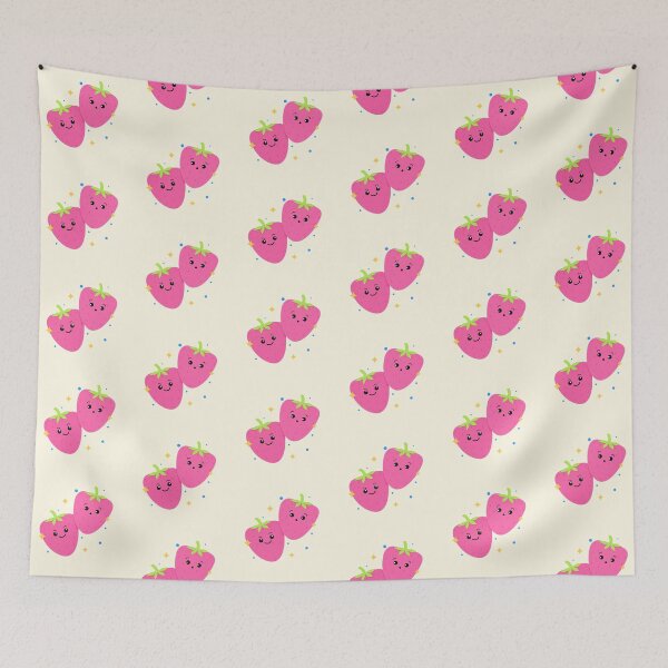 Item preview, Cute Strawberries Kawaii cartoon design designed and sold by BrightLightArts.