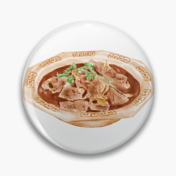 Item preview, Watercolor Illustration of Chinese Cuisine - Beijing Lamb Spine Hot Pot | 北京羊蝎子 designed and sold by iswenyi.
