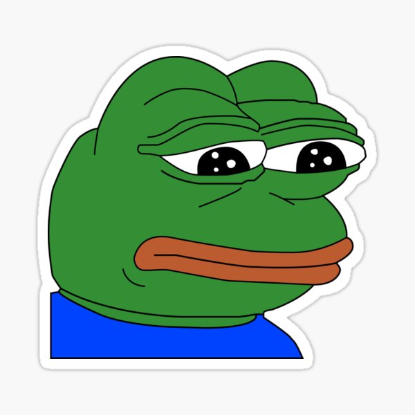 Pepe frog sad meme Sticker