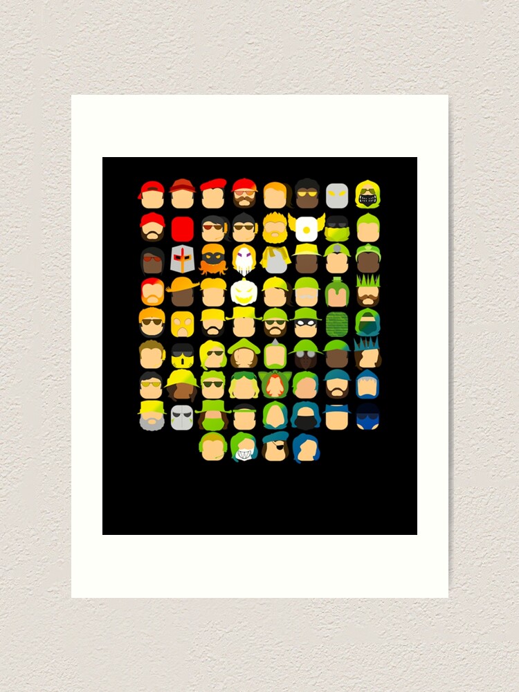 Game Head Arsenal Cast Roblox Art Print By Elkevandecastee Redbubble - roblox rectangle head