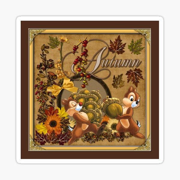 Chip and Dale Autumn Sticker